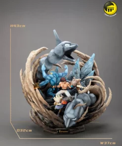 Pokémon Moon Shadow Studio Bruno And Pokémon Resin Statue