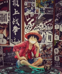 One Piece IU Studio Luffy Sitting Resin Statute