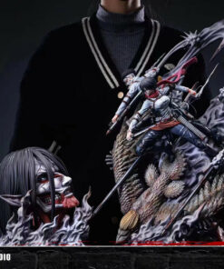 Attack on Titan LC Studio Mikasa x Levi Vs The Founding Titan Resin Statue